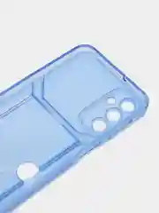 Голубой чехол с карманом для карт для Samsung Galaxy A24, прозрачный, Самсунг Галакси А24