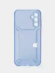 Голубой чехол с карманом для карт для Samsung Galaxy A14, прозрачный, Самсунг Галакси А14