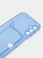 Голубой чехол с карманом для карт для Samsung Galaxy A14, прозрачный, Самсунг Галакси А14