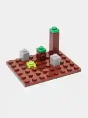 Голубой конструктор MY WORLD с LED подсветкой Майнкрафт (Minecraft), на 451 и 426 деталей