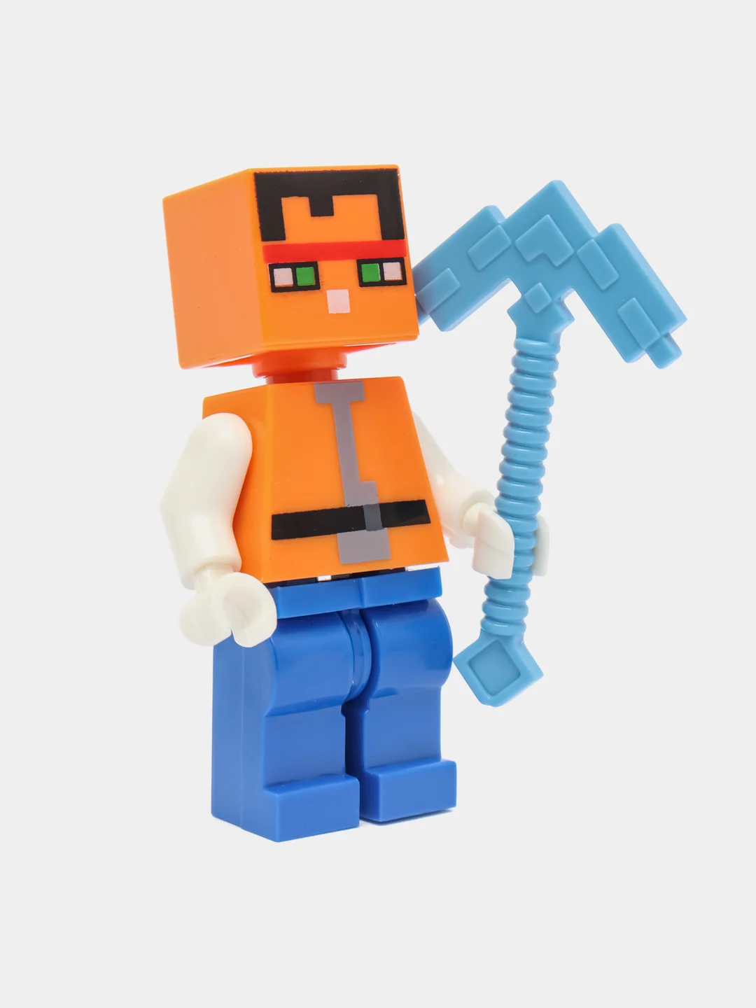 Голубой конструктор MY WORLD с LED подсветкой Майнкрафт (Minecraft), на 451 и 426 деталей
