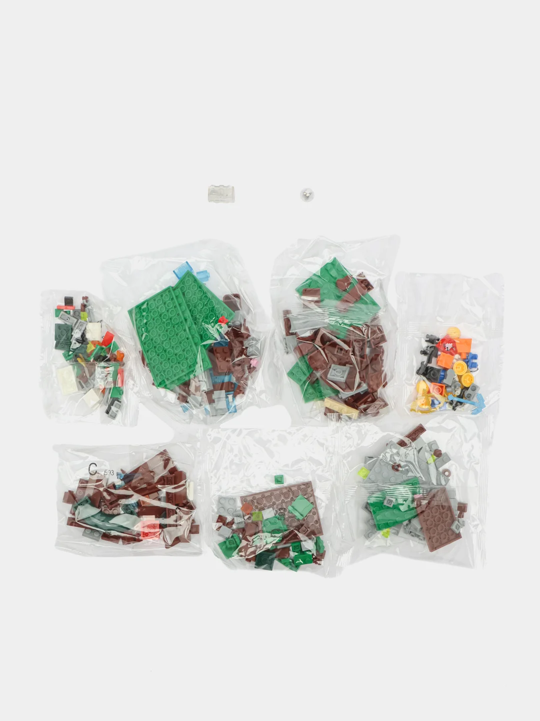 Голубой конструктор MY WORLD с LED подсветкой Майнкрафт (Minecraft), на 451 и 426 деталей