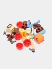 Голубой конструктор MY WORLD с LED подсветкой Майнкрафт (Minecraft), на 451 и 426 деталей
