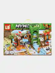 Голубой конструктор MY WORLD с LED подсветкой Майнкрафт (Minecraft), на 451 и 426 деталей