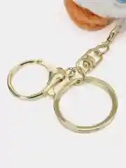 Коричневый мягкий брелок для рюкзака и ключей "Котик"
