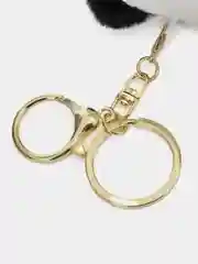 Черный мягкий брелок для рюкзака и ключей "Котик"