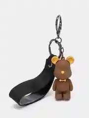 Коричневый брелок для рюкзака и ключей "Медведь"