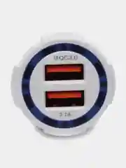 Белый автомобильное зарядное устройство, в прикуриватель, 2 USB, 3,1 А