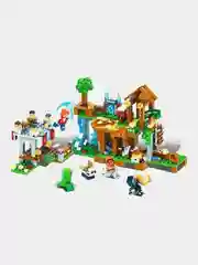 Голубой конструктор MY WORLD с LED подсветкой Майнкрафт (Minecraft), на 451 и 426 деталей