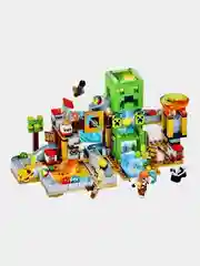 Зеленый конструктор MY WORLD с LED подсветкой Майнкрафт (Minecraft), на 451 и 426 деталей