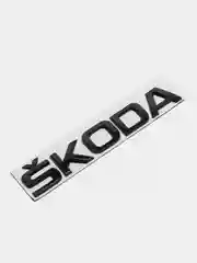 Черный орнамент-шильдик металлический SKODA / RAPID