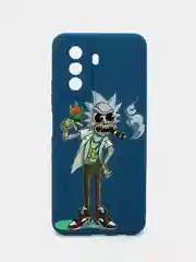 Синий меланж чехол силиконовый с принтом и защитой камеры Huawei Nova Y70