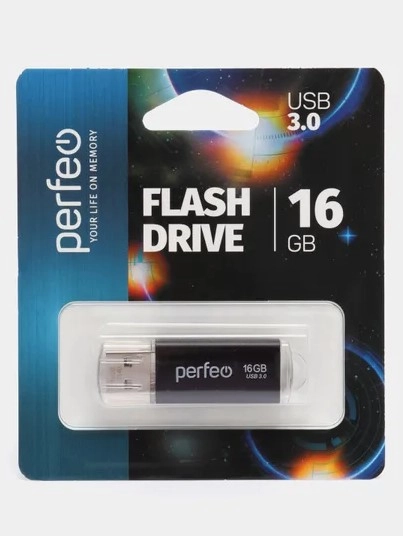USB память Perfeo C14, USB 3.0, 8 / 16 / 32 / 64 GB, металл, юсб флешка