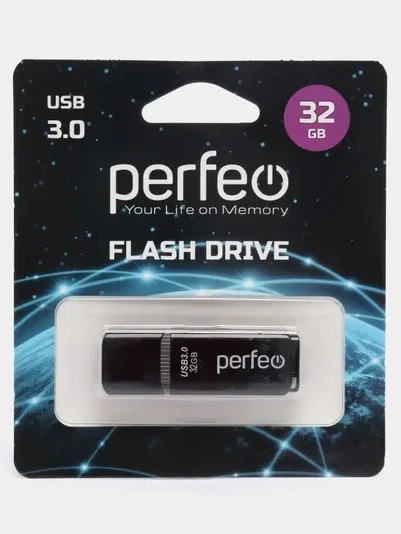 Белый usb память Perfeo C12, USB 3.0, 8, 16, 32, 64 GB, юсб 3.0 флешка