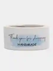 Голубой наклейки для ручной работы, стикеры Hand made, 125 штук в рулоне