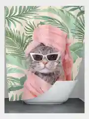 Пастельно-коралловый штора-занавес для ванной комнаты, 3D, с кольцами, 180 х 180 см