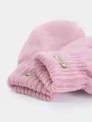 Пастельно-коралловый варежки детские, двойные, шерсть, 14 р, 5-6 лет