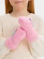 Розовый варежки детские, двойные, шерсть, 14 р, 5-6 лет