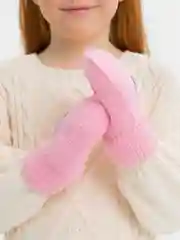 Мятный варежки детские, двойные, шерсть, 14 р, 5-6 лет