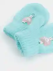 Мятный варежки детские, двойные, шерсть, 14 р, 5-6 лет