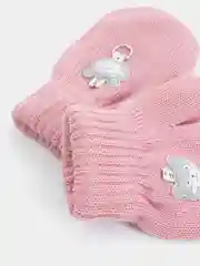 Коралловый меланж варежки детские, двойные, шерсть, 14 р, 5-6 лет