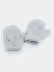 Серый варежки детские, двойные, шерсть, 14 р, 5-6 лет