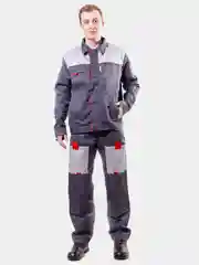 Спецодежда мужская, костюм рабочий с полукомбинезоном.