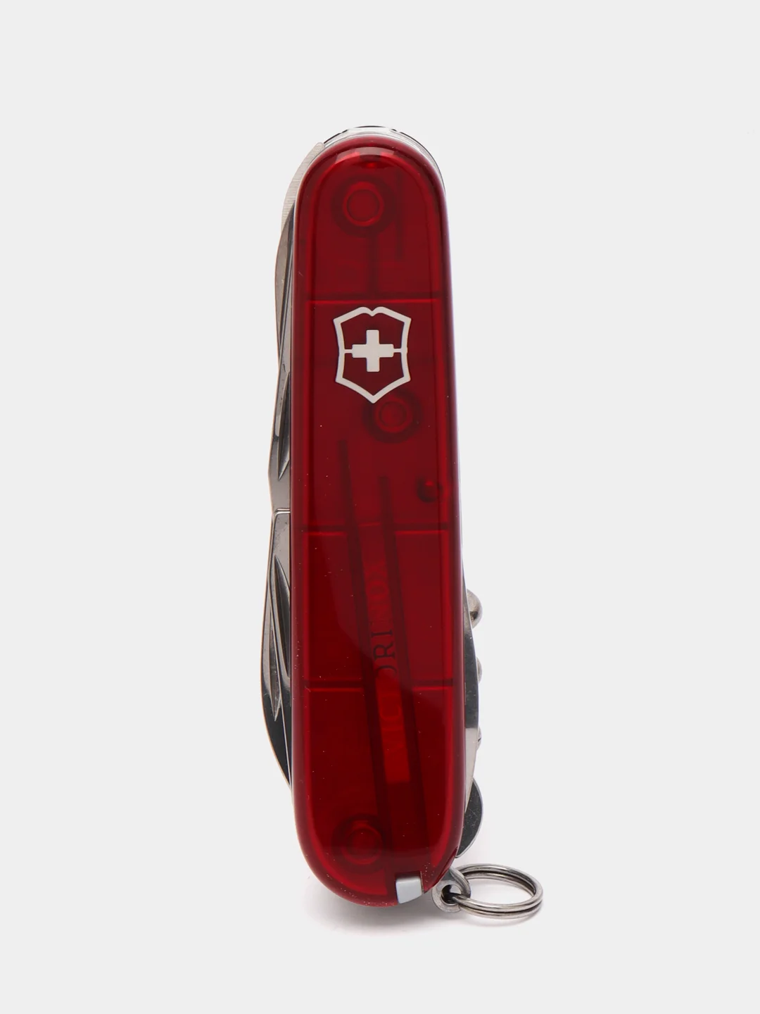 Складной нож Victorinox Huntsman, 15 функций, 91 мм, красный, полупрозрачный