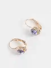 Лавандовый серьги с круглым камнем