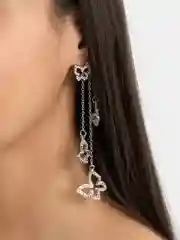 Золотой серьги женские ассиметричные, бабочки