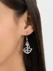 Серебряный серьги металл "Морячка", цвет чернёное серебро