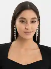 Золотой серьги на Новый год, гвоздики с жемчугом