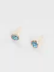 Небесно-голубой серьги-гвоздики с крупным камнем Swarovski