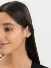 Небесно-голубой серьги-гвоздики с крупным камнем Swarovski