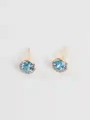 Небесно-голубой серьги-гвоздики с крупным камнем Swarovski