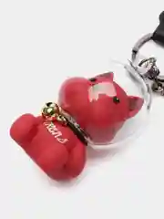 Красный брелок для рюкзака и ключей "Бульдог Космонавт"