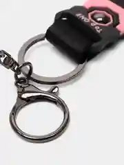 Розовый брелок для рюкзака и ключей "Бульдог Космонавт"