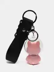 Розовый брелок для рюкзака и ключей "Бульдог Космонавт"