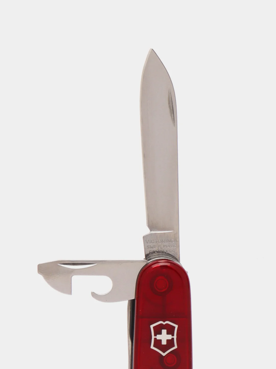 Складной нож Victorinox Huntsman, 15 функций, 91 мм, красный, полупрозрачный