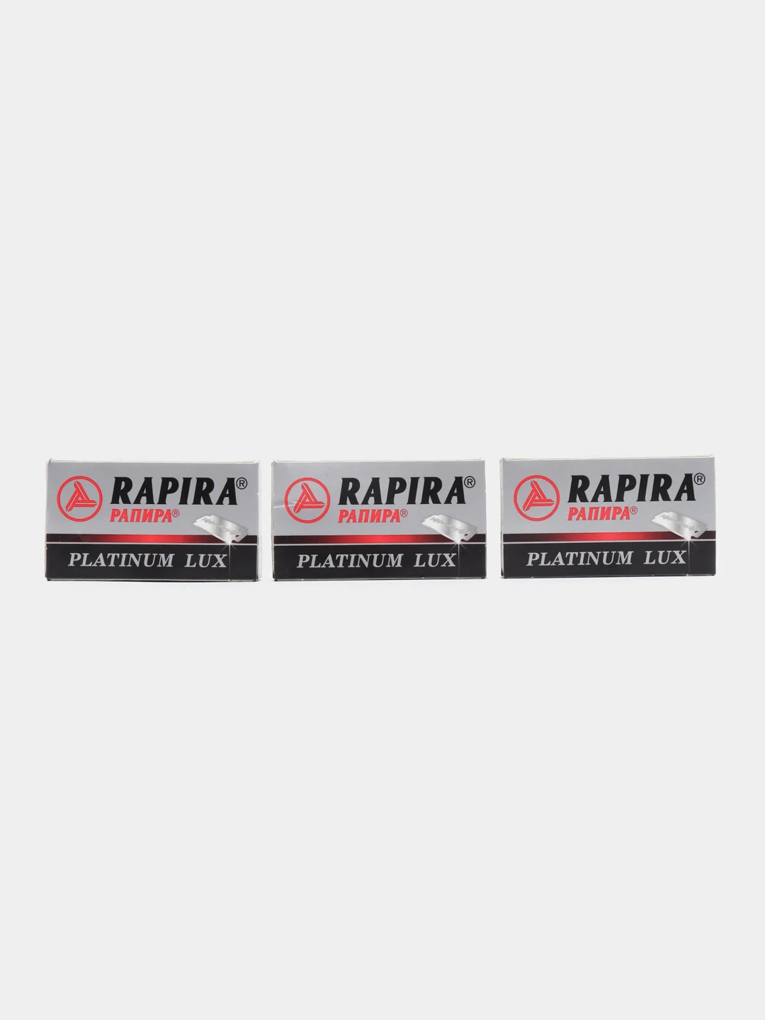 Rapira Лезвия Platinum Lux, "Рапира Платина Люкс", двусторонние для Т-образного станка