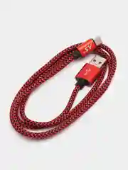 Красный кабель Android USB - Type-C / USB - Micro USB, 1 метр, тканевая оплетка, быстрая зарядка