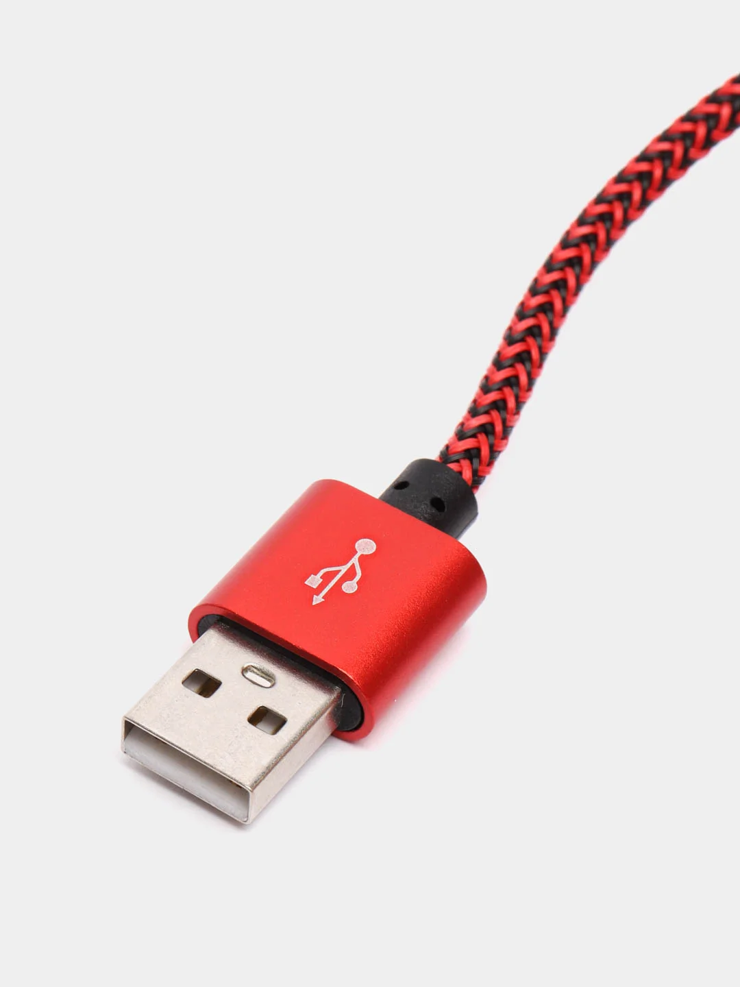 Красный кабель Android USB - Type-C / USB - Micro USB, 1 метр, тканевая оплетка, быстрая зарядка