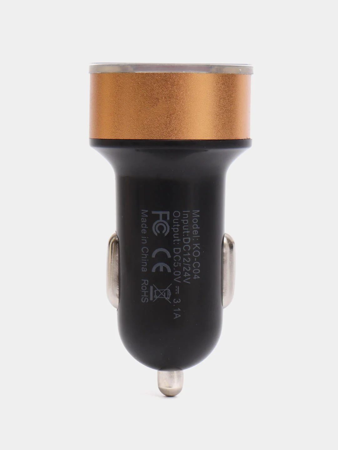 Золотой автомобильное зарядное устройство 2*USB 2,0; 3,1 А