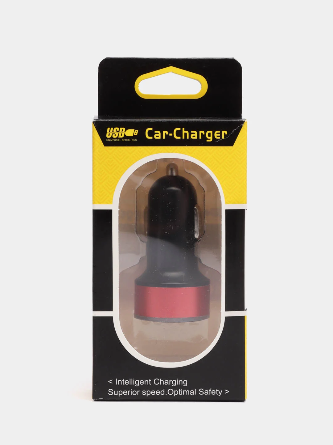 Красный автомобильное зарядное устройство 2*USB 2,0; 3,1 А