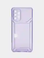 Лавандовый чехол с карманом для карт для Samsung Galaxy A32 4G, прозрачный, Самсунг Галакси А32 4 Джи