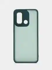 Зеленый чехол матовый для Xiaomi Redmi 12C, пластиковый, полупрозрачный, с глянцевой рамкой
