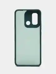 Зеленый чехол матовый для Xiaomi Redmi 12C, пластиковый, полупрозрачный, с глянцевой рамкой