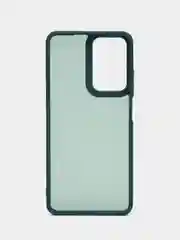 Зеленый чехол матовый для Realme C55 / Реалми С55, пластиковый, полупрозрачный, с глянцевой рамкой