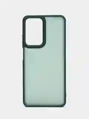 Зеленый чехол матовый для Realme C55 / Реалми С55, пластиковый, полупрозрачный, с глянцевой рамкой