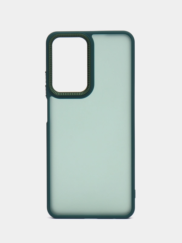 Чехол матовый для Realme C55 / Реалми С55, пластиковый, полупрозрачный, с глянцевой рамкой